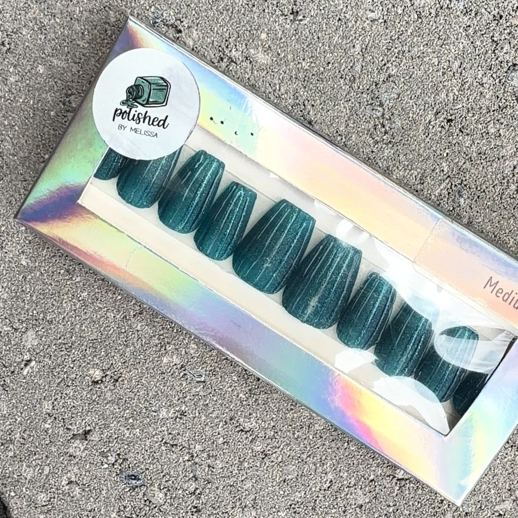 Glass Nails | Size: Medium | Shape: Short Coffin | SKU 2023