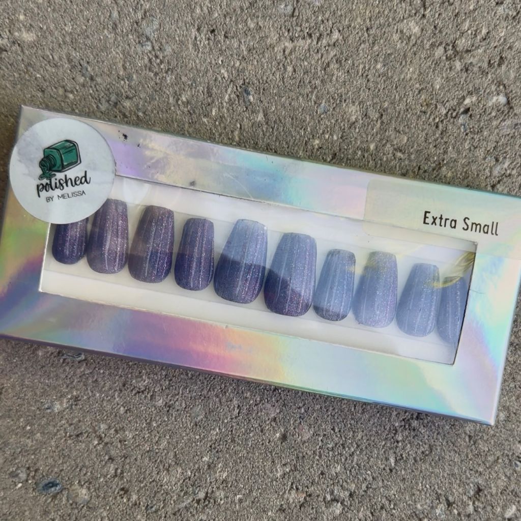 Glass Nails | Size: Extra Small | Shape: Short Coffin | SKU 2309