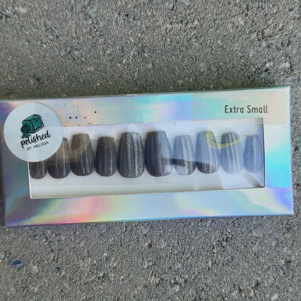 Glass Nails | Size: Extra Small | Shape: Short Coffin | SKU 2307