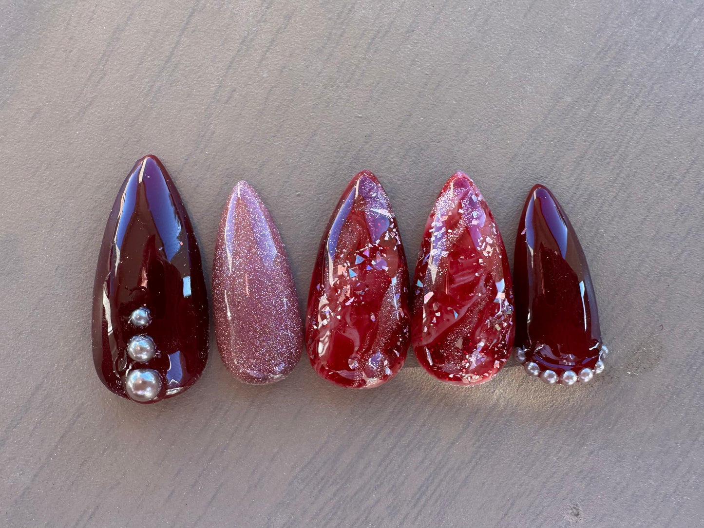 January Garnet Birthstone Nails