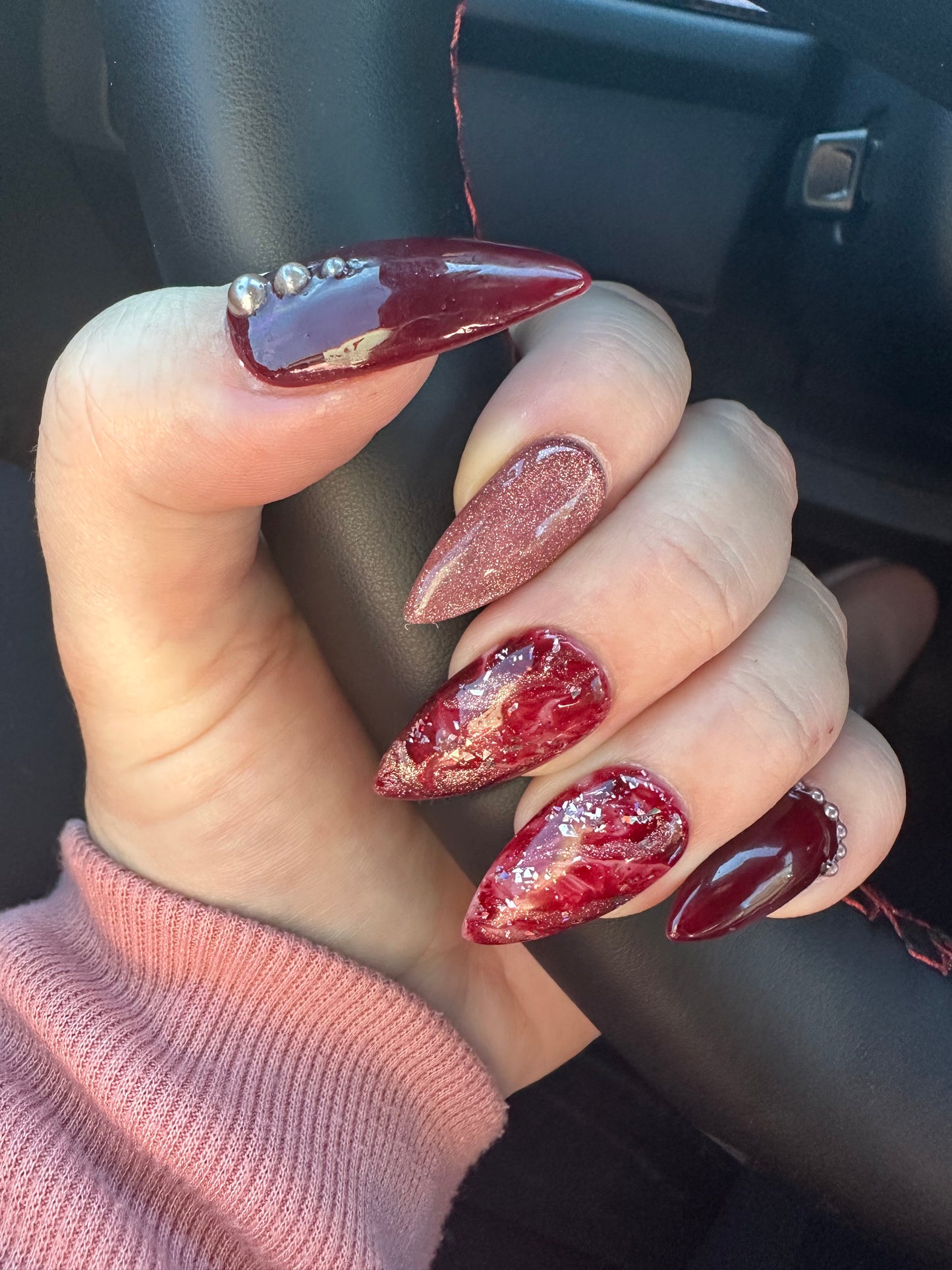 January Garnet Birthstone Nails